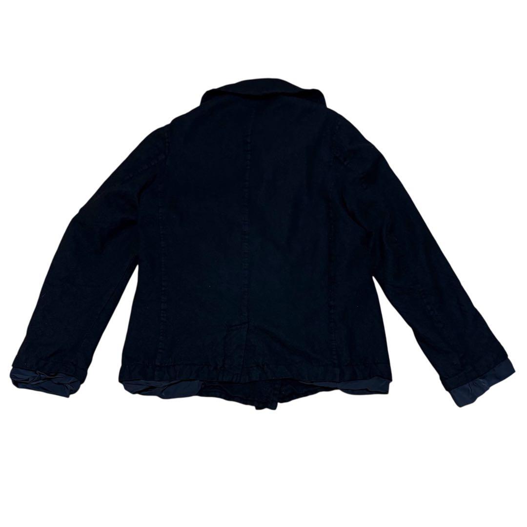 メンズ　ジュンヤワタナベマン　ピーコート　ウールコート　ダブルブレスト　黒　L