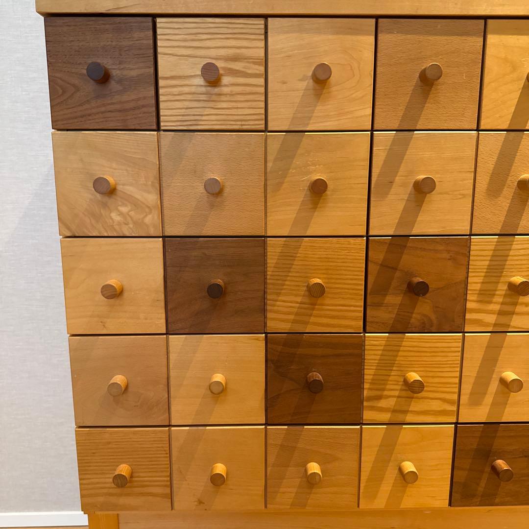 天然木材◆日本製◆北欧家具◆チェストキャビネット12個引き出し