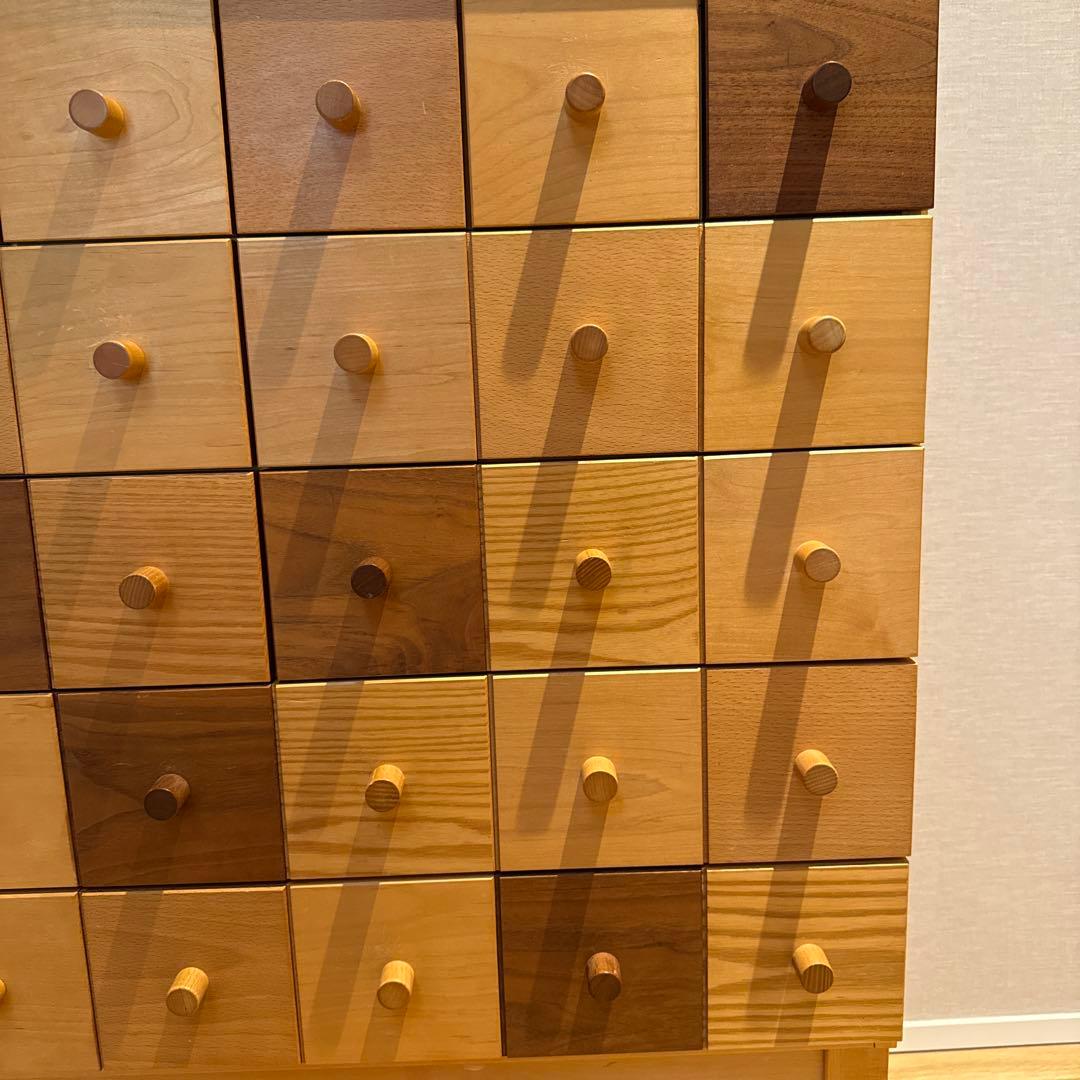 天然木材◆日本製◆北欧家具◆チェストキャビネット12個引き出し