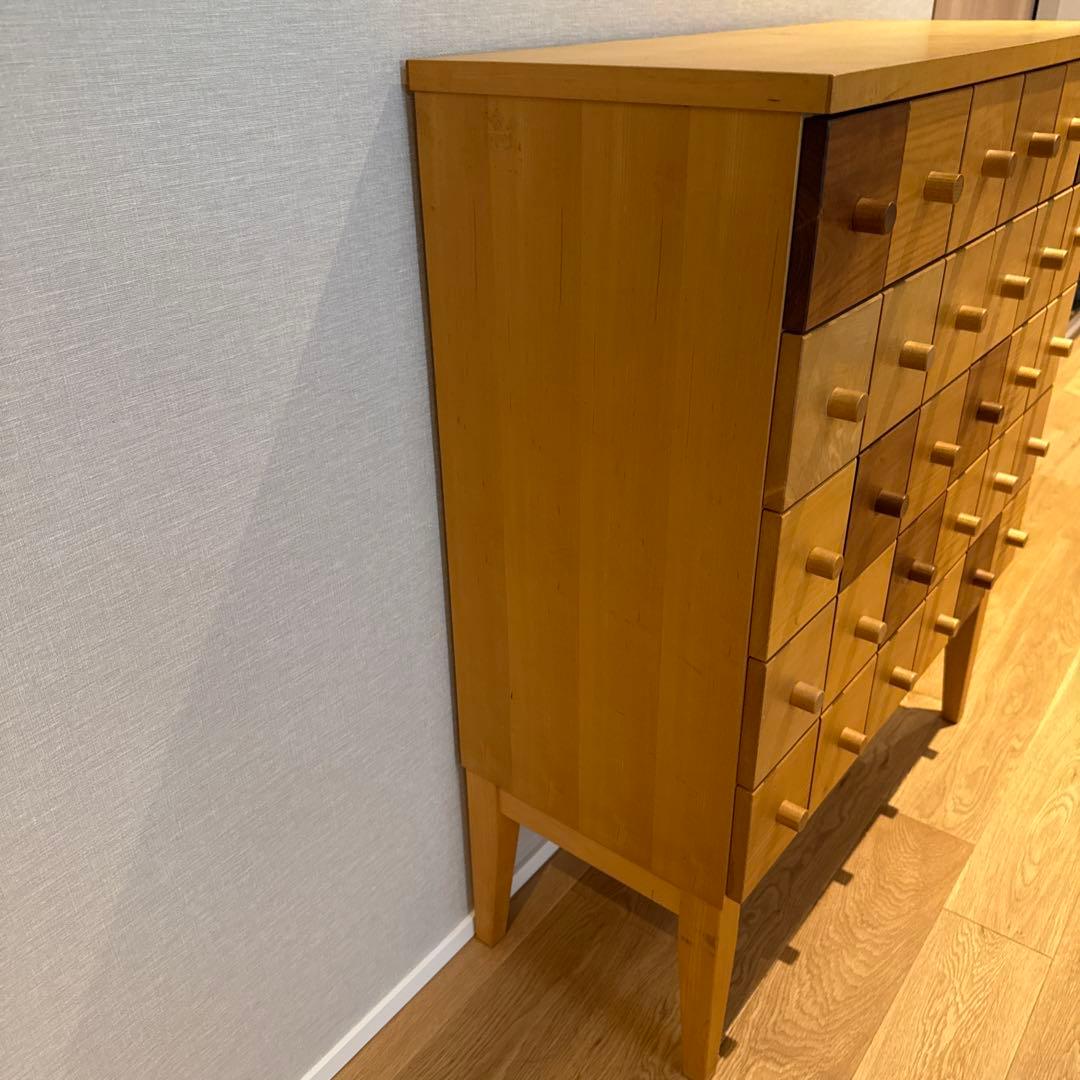 天然木材◆日本製◆北欧家具◆チェストキャビネット12個引き出し
