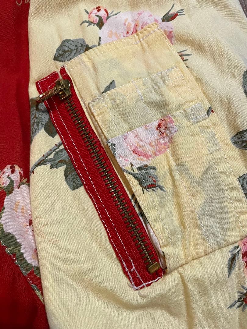 ピンクハウス　一輪薔薇　配色切り替え　パッチワークジャンパー