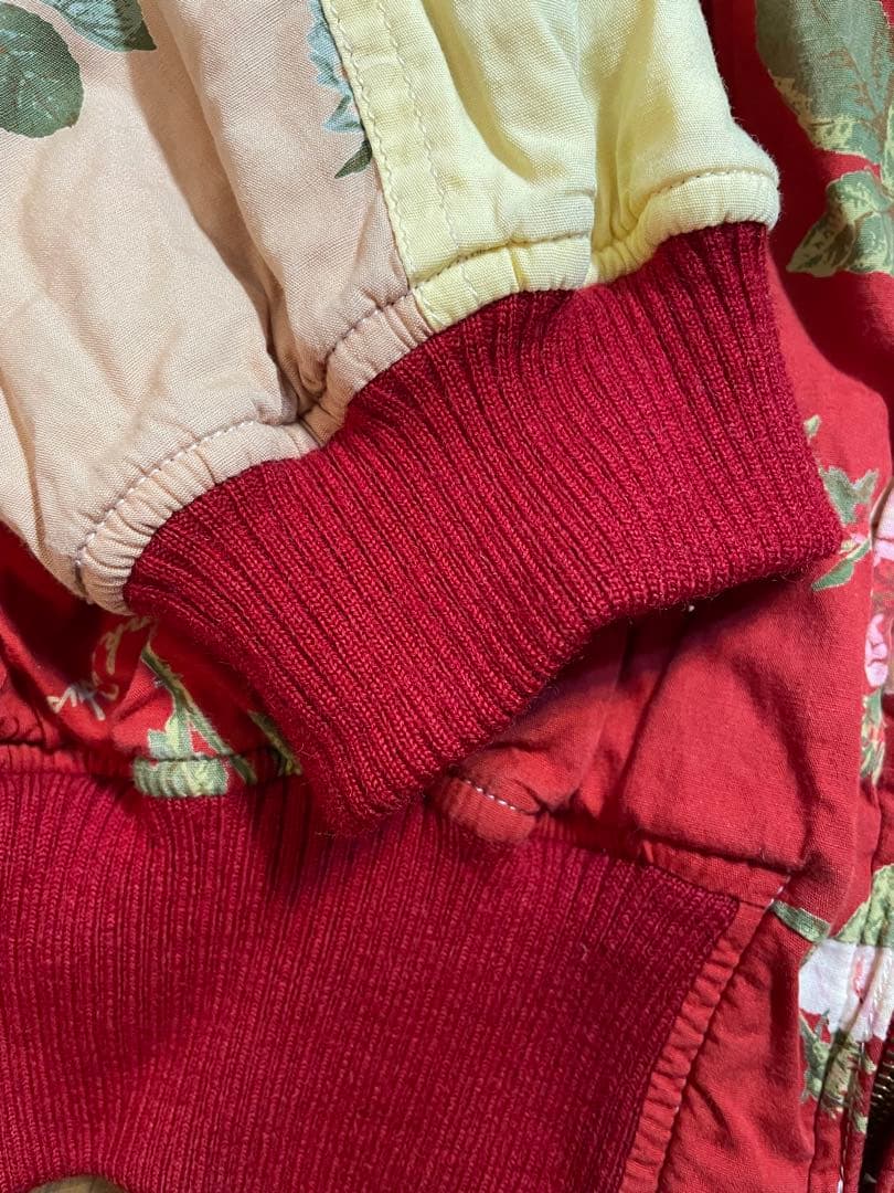 ピンクハウス　一輪薔薇　配色切り替え　パッチワークジャンパー