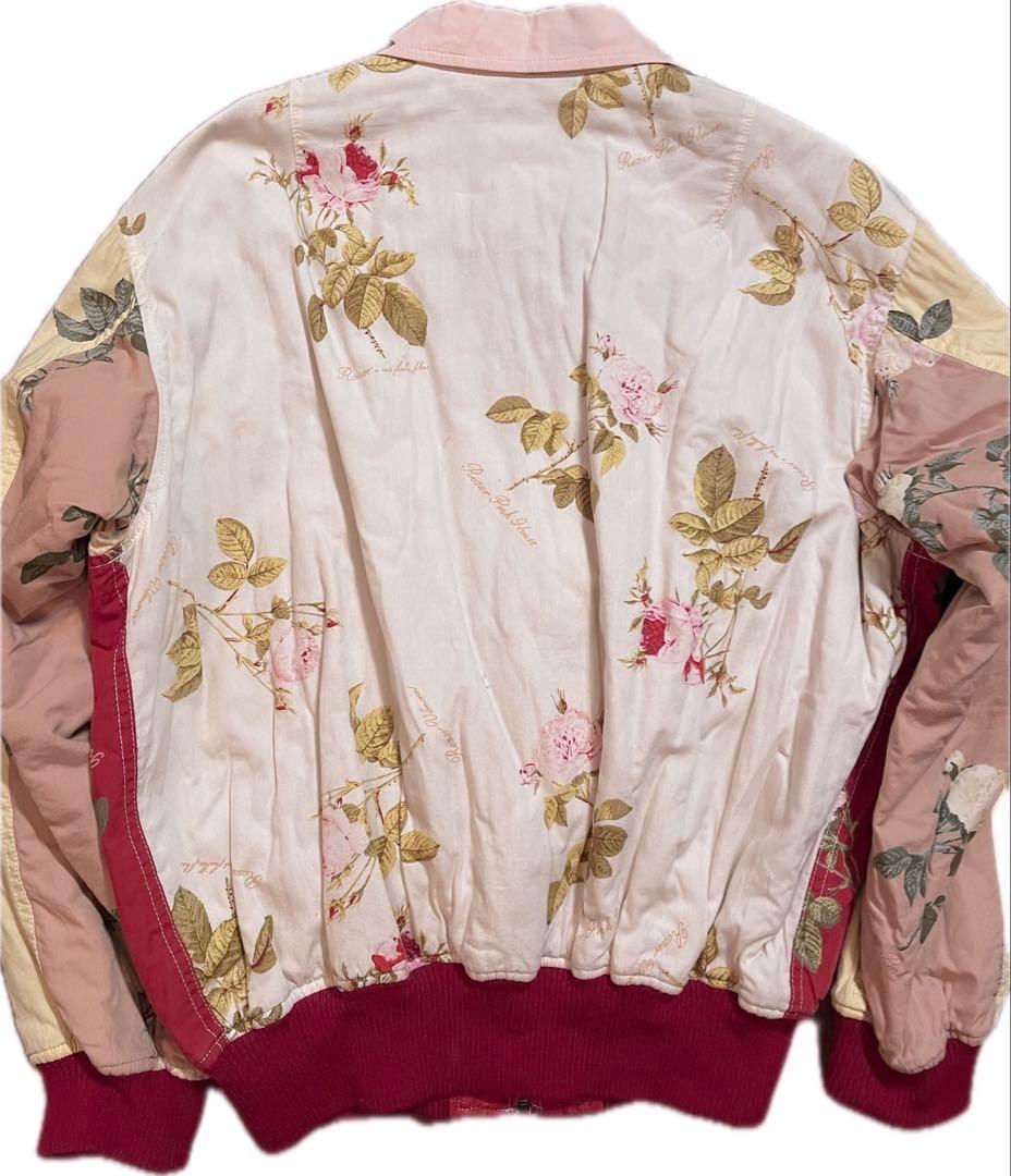 ピンクハウス　一輪薔薇　配色切り替え　パッチワークジャンパー