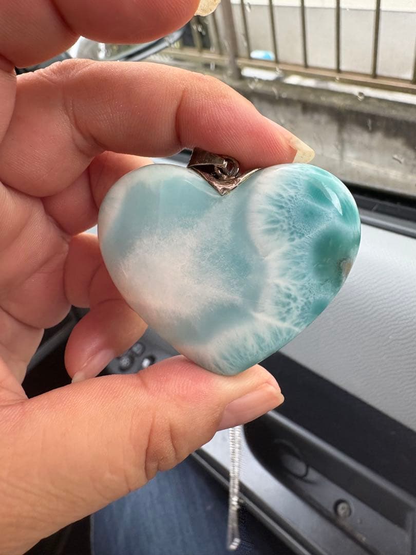 ⭐︎セール⭐︎ 高品質　特大ラリマー　ハート型　ペンダント　ネックレス　チャーム