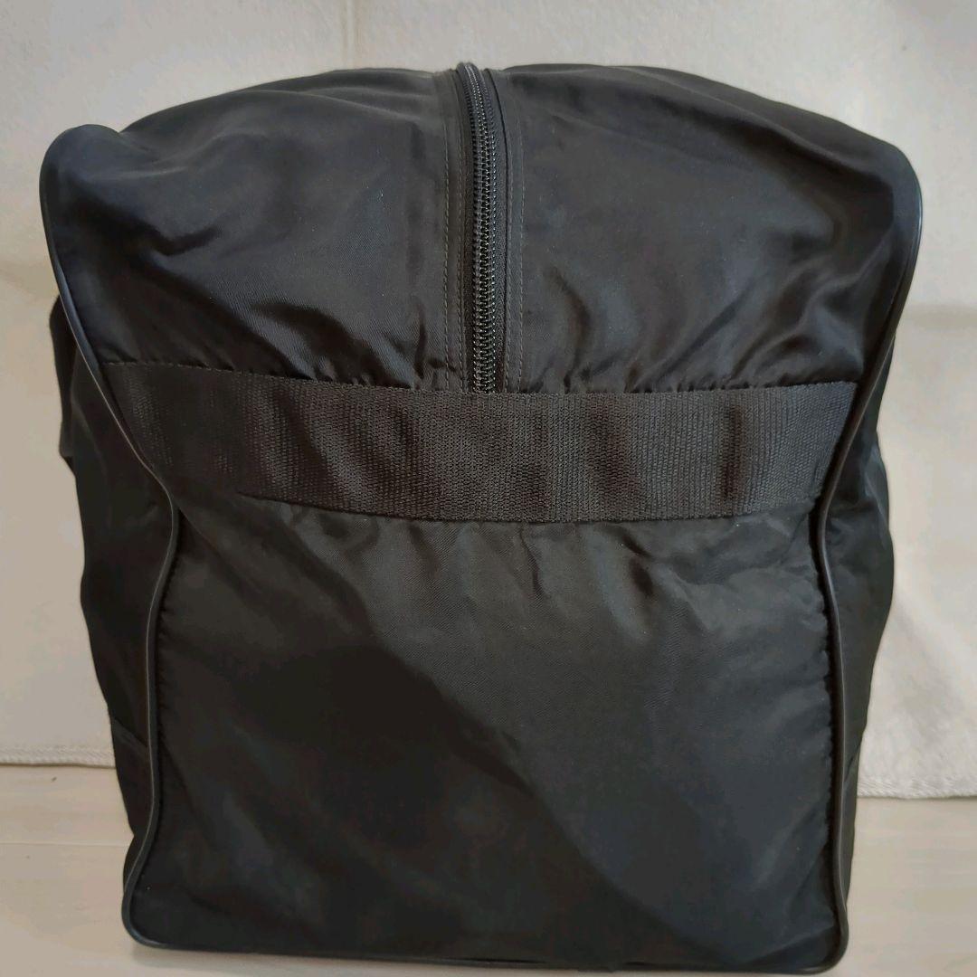 大容量 PRADA ボストンバッグ ブラック 三角ロゴ レザー ナイロン