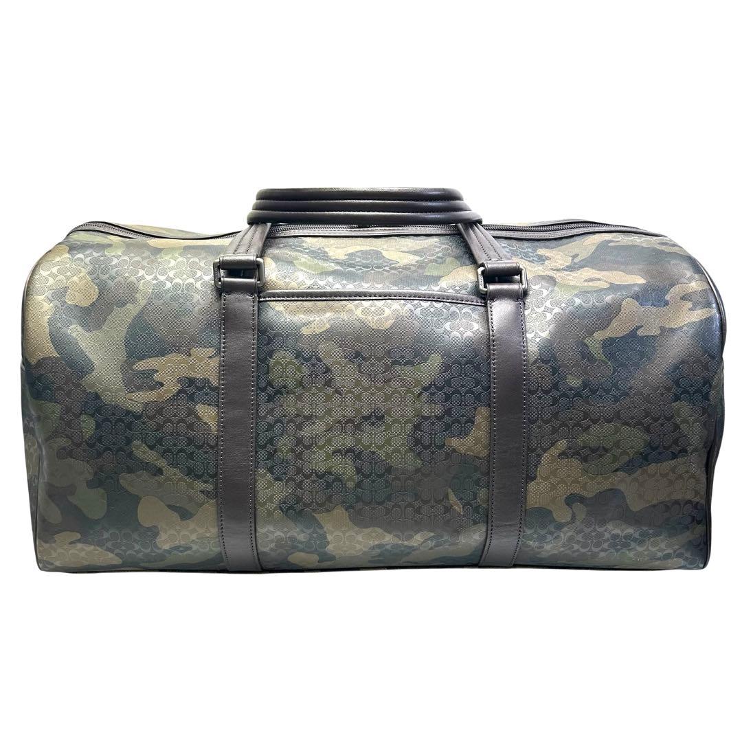 極美品 COACH コーチ　ボストンバッグ　2way　シグネチャー　迷彩柄 旅行
