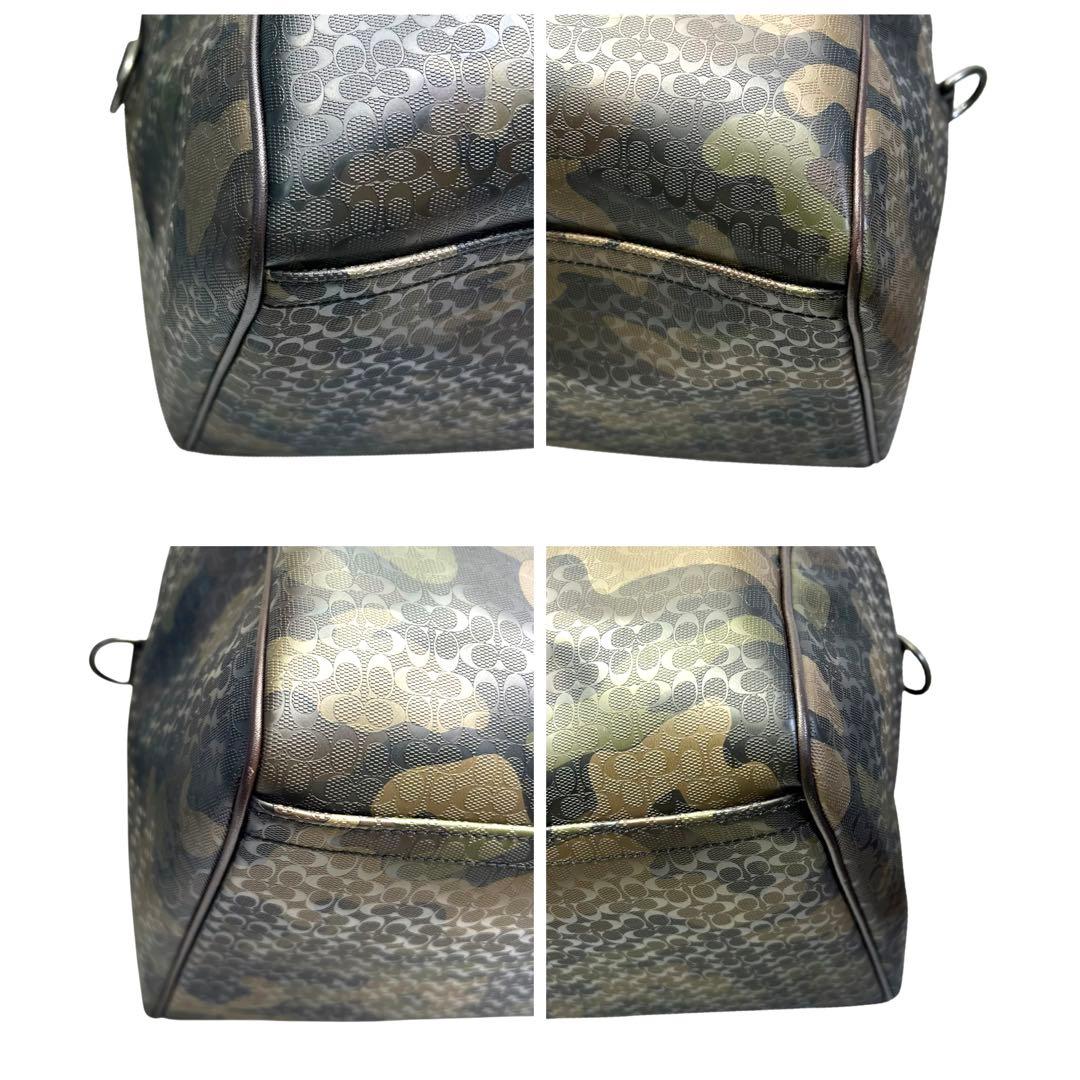 極美品 COACH コーチ　ボストンバッグ　2way　シグネチャー　迷彩柄 旅行