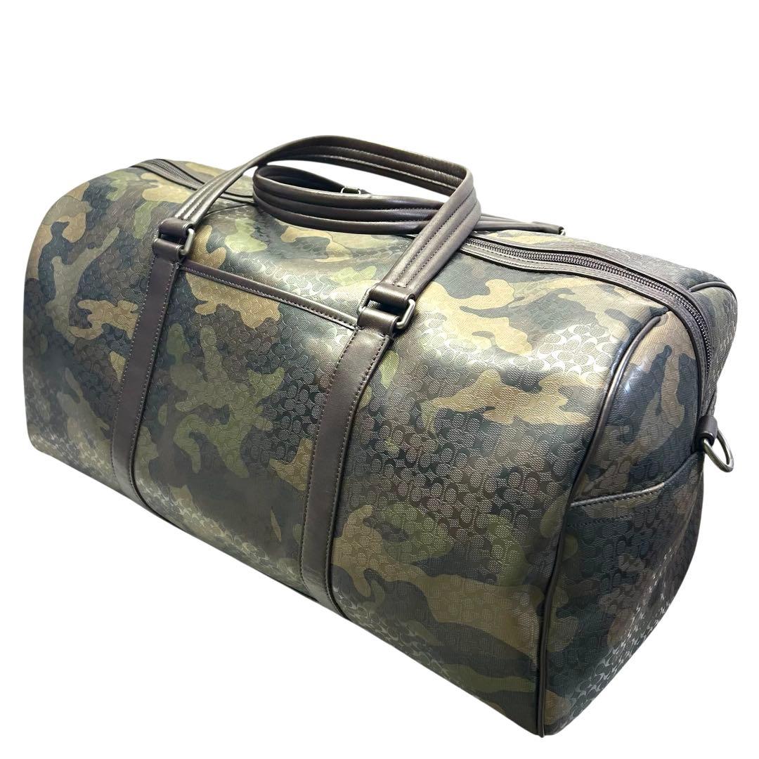 極美品 COACH コーチ　ボストンバッグ　2way　シグネチャー　迷彩柄 旅行