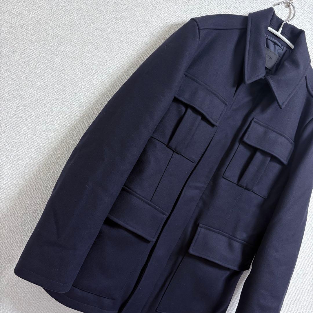 美品⬛︎PRADA⬛︎プラダ⬛︎ウールコート⬛︎ダークネイビー⬛︎48