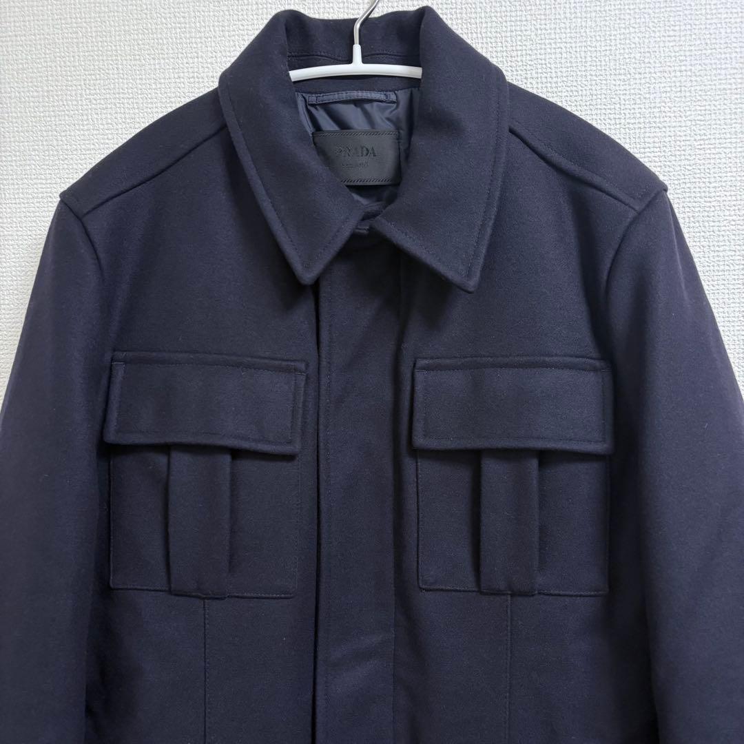 美品⬛︎PRADA⬛︎プラダ⬛︎ウールコート⬛︎ダークネイビー⬛︎48