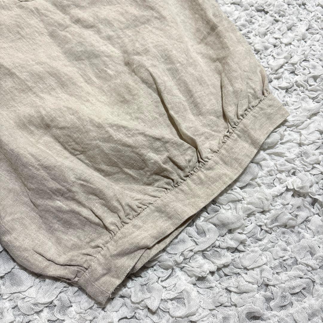 美品　イチ　リネン100% サルエル パンツ　エッグ　バルーン　ワイド　ロング