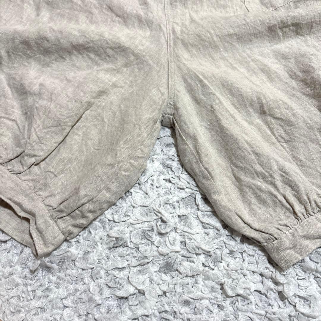美品　イチ　リネン100% サルエル パンツ　エッグ　バルーン　ワイド　ロング