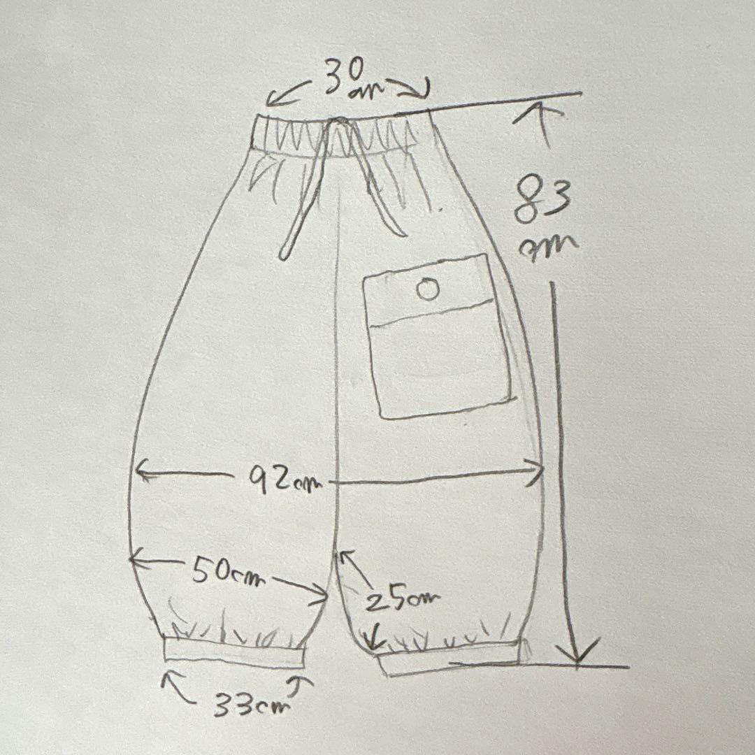 美品　イチ　リネン100% サルエル パンツ　エッグ　バルーン　ワイド　ロング
