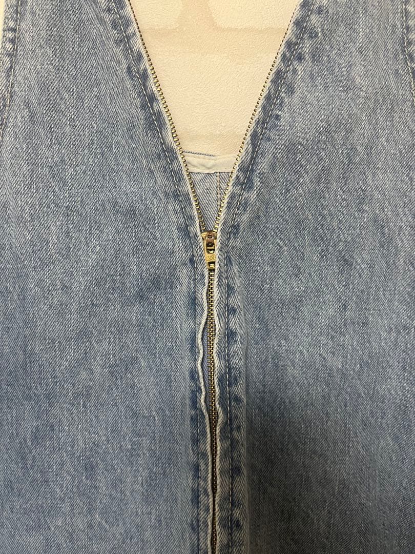 DOUDOU▶︎デニムフロントジップサロペット