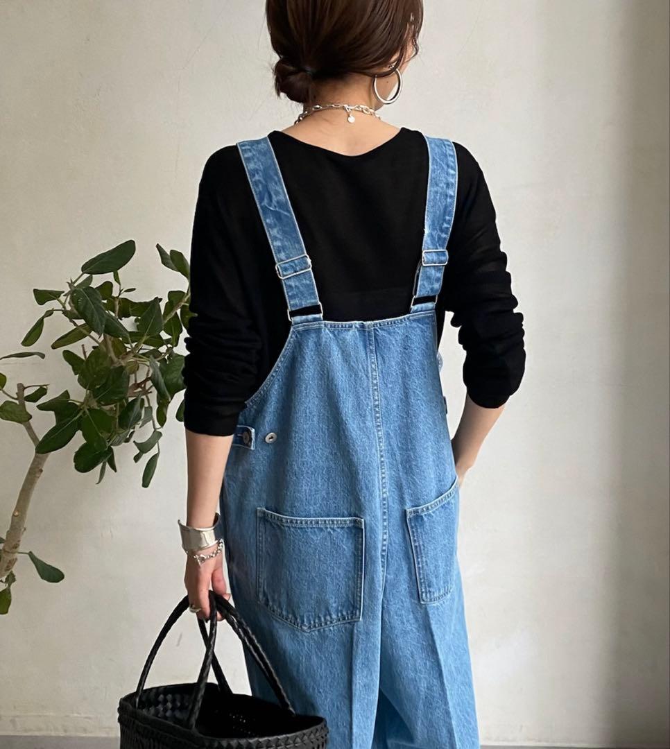 DOUDOU▶︎デニムフロントジップサロペット