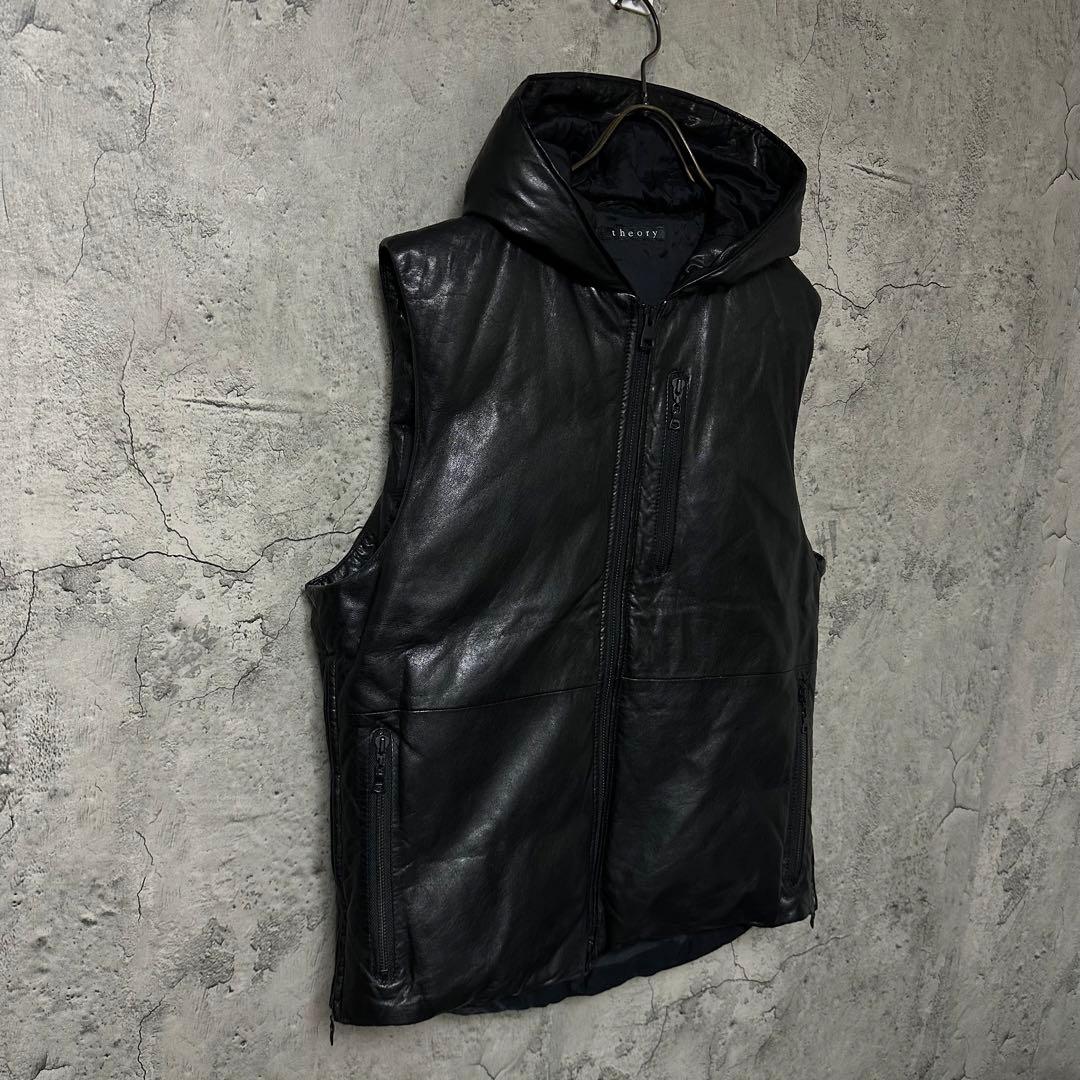 【超希少◎】theory　レザーダウンベスト　シープスキン　高級　完売モデル◎