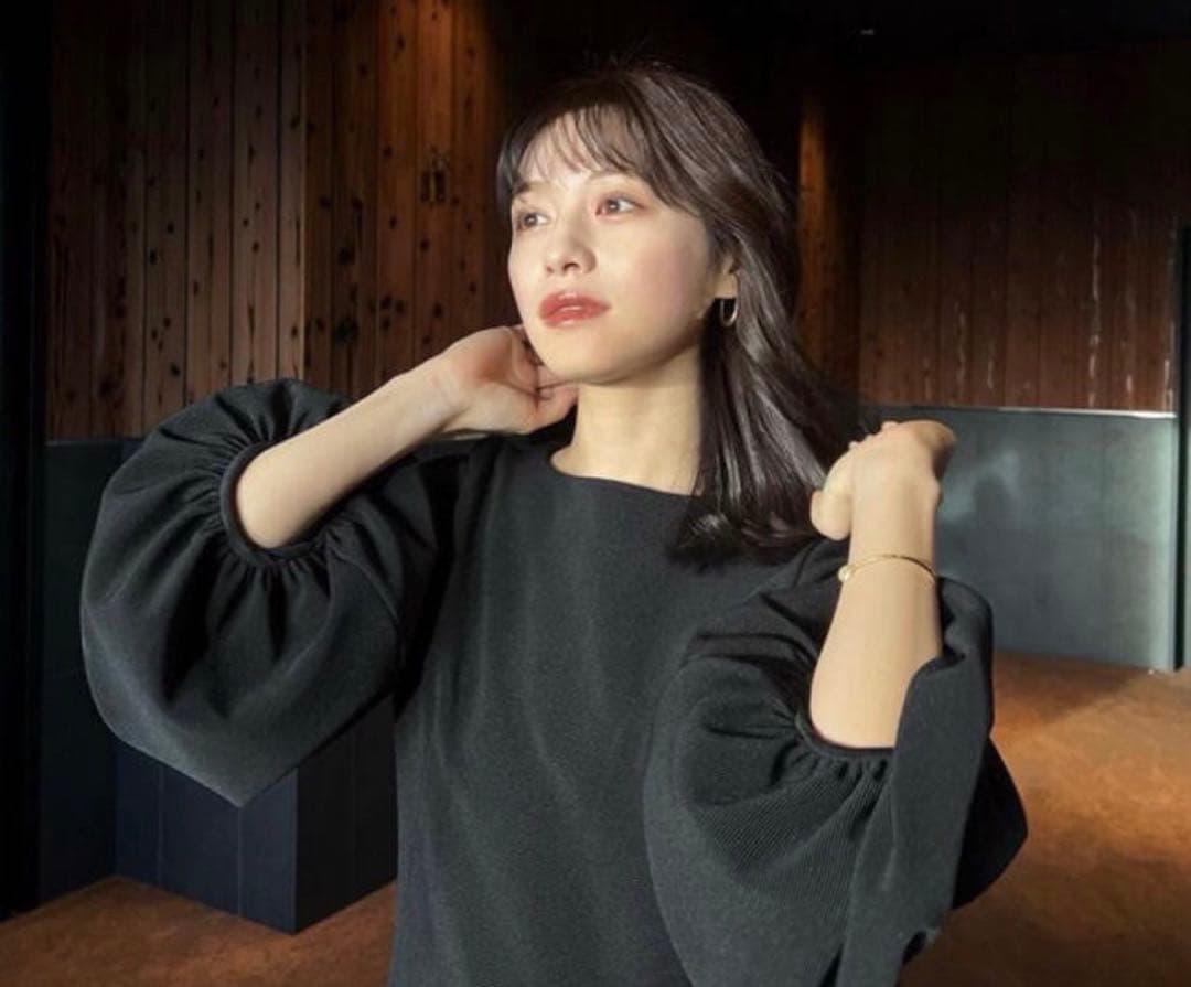 Lo’r かじまり黒 バルーンスリーブ ロングワンピース(laubeblanc)