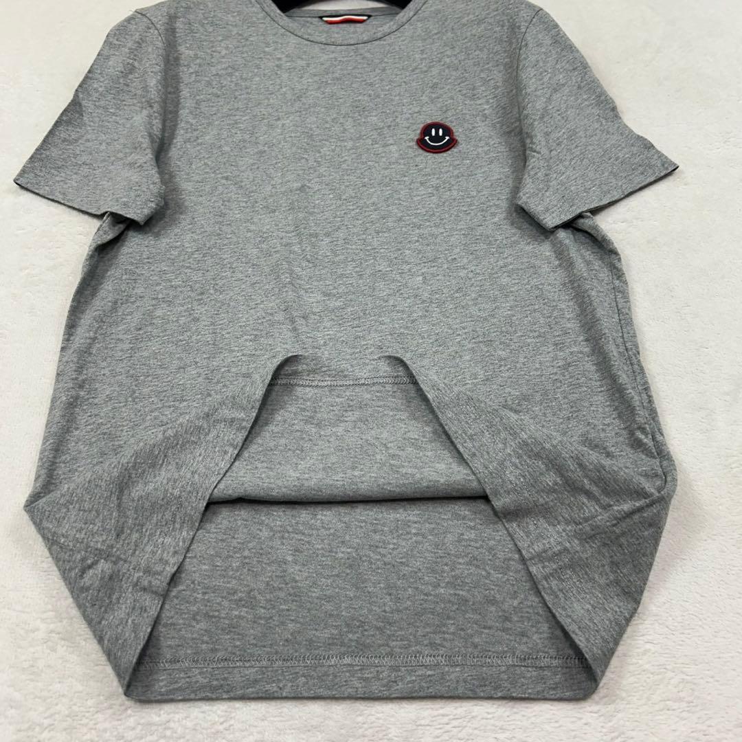 K143 S モンクレール ワッペン ニコちゃん 半袖 Tシャツ グレー メンズ