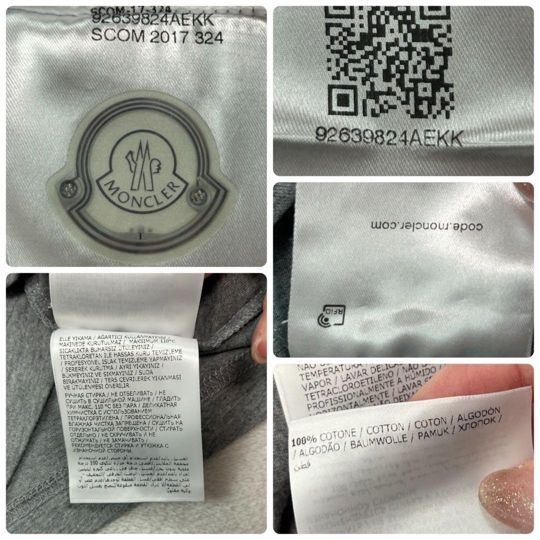 K143 S モンクレール ワッペン ニコちゃん 半袖 Tシャツ グレー メンズ