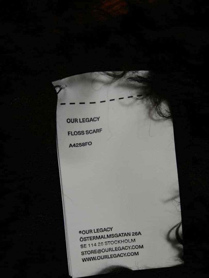 【予約済】【新品】Our Legacy FLOSS SCARF A4258FO