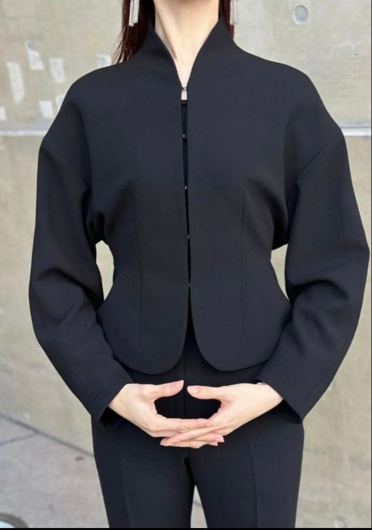 ジャケット・アウター Triacetate Polyester Collarless Jacket