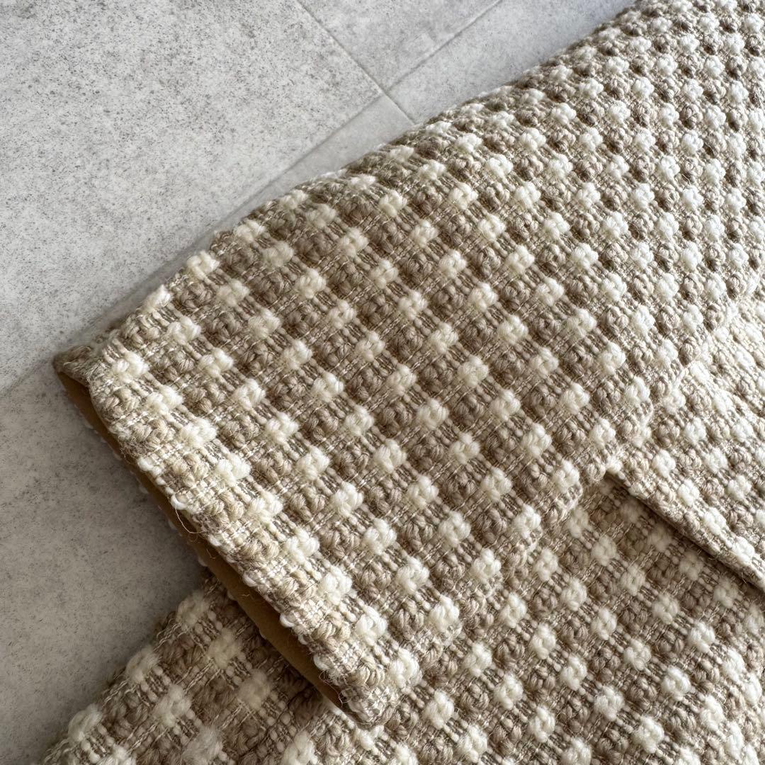 ミスディオール　テーラードジャケット ノーカラー　ツイード　金具　チェック