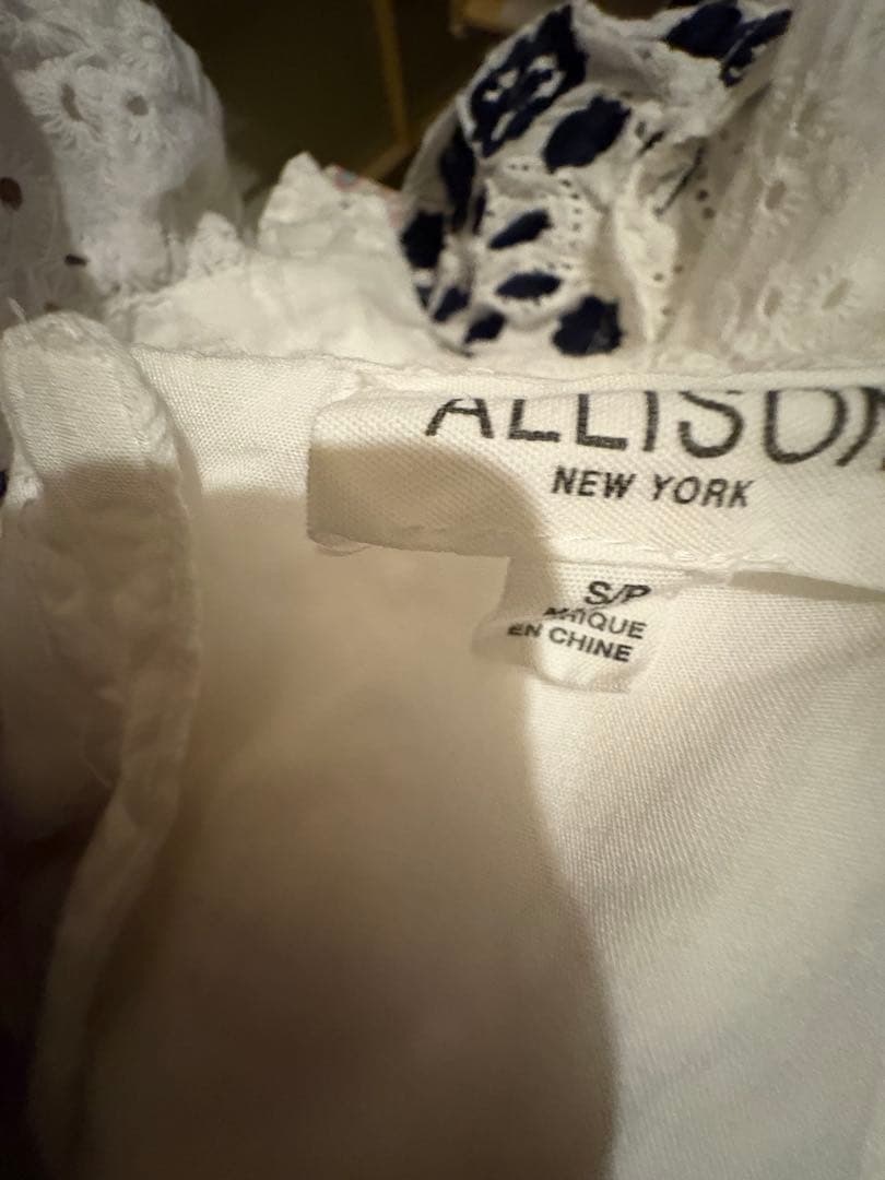 古着　70s 80s 花柄　コットンレース　エプロンワンピース