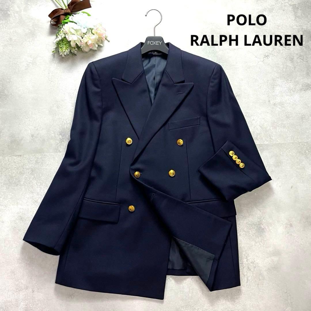 ポロラルフローレン 紺ブレ ブレザー　ジャケット ネイビー 金ボタン ダブル M