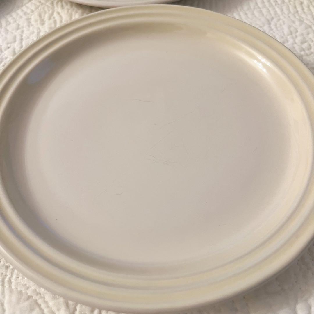 19ルクルーゼ ラウンドプレート 19cm 6枚セット グリーン ホワイト