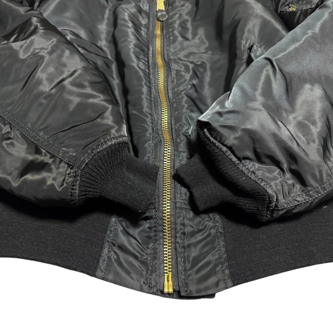 稀少 ALPHA 80s USA製 ビンテージ 旧タグ MA-1 ブラック XL