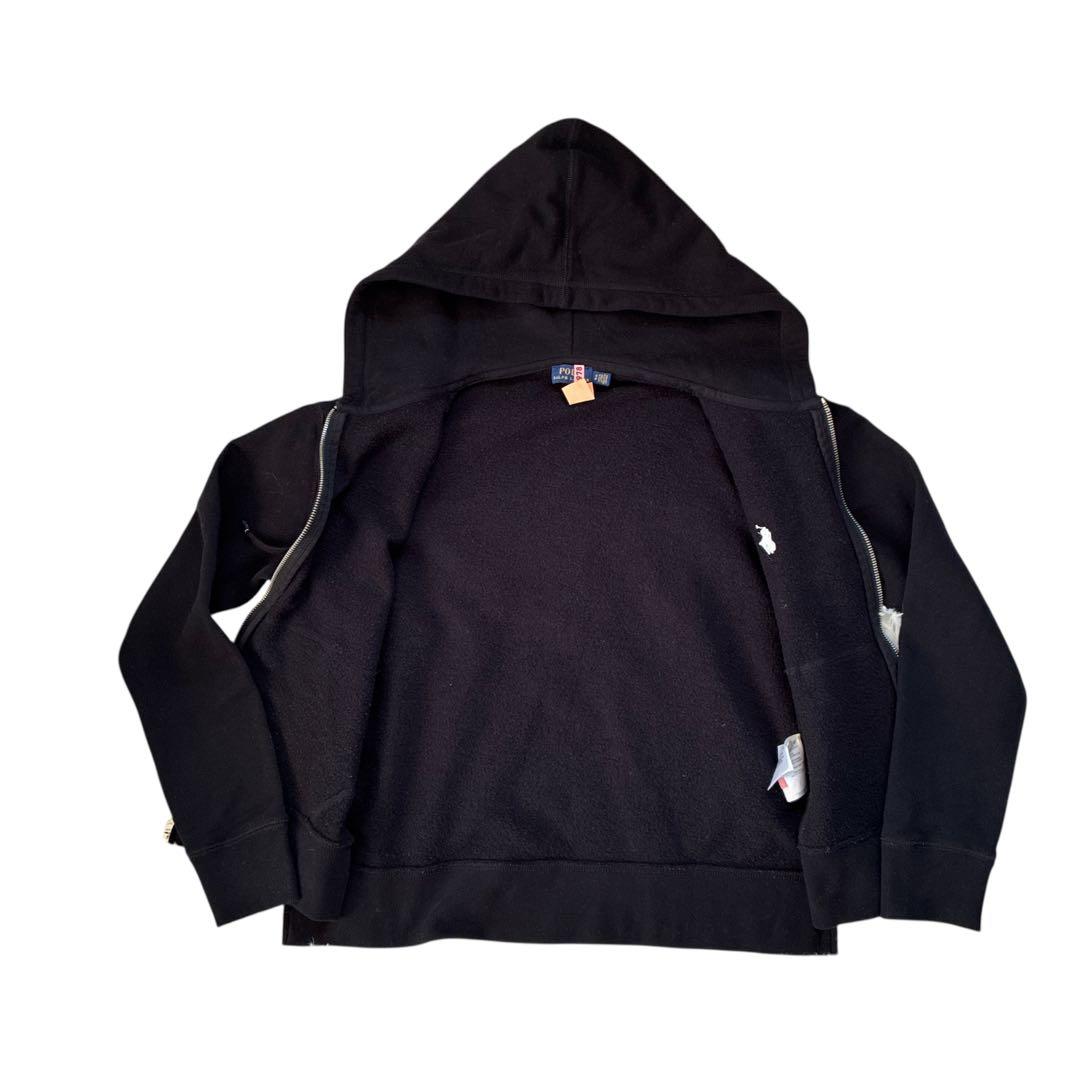 【美品・現行】ポロ・ラルフ・ローレン 黒 フルジップパーカー　黒　S