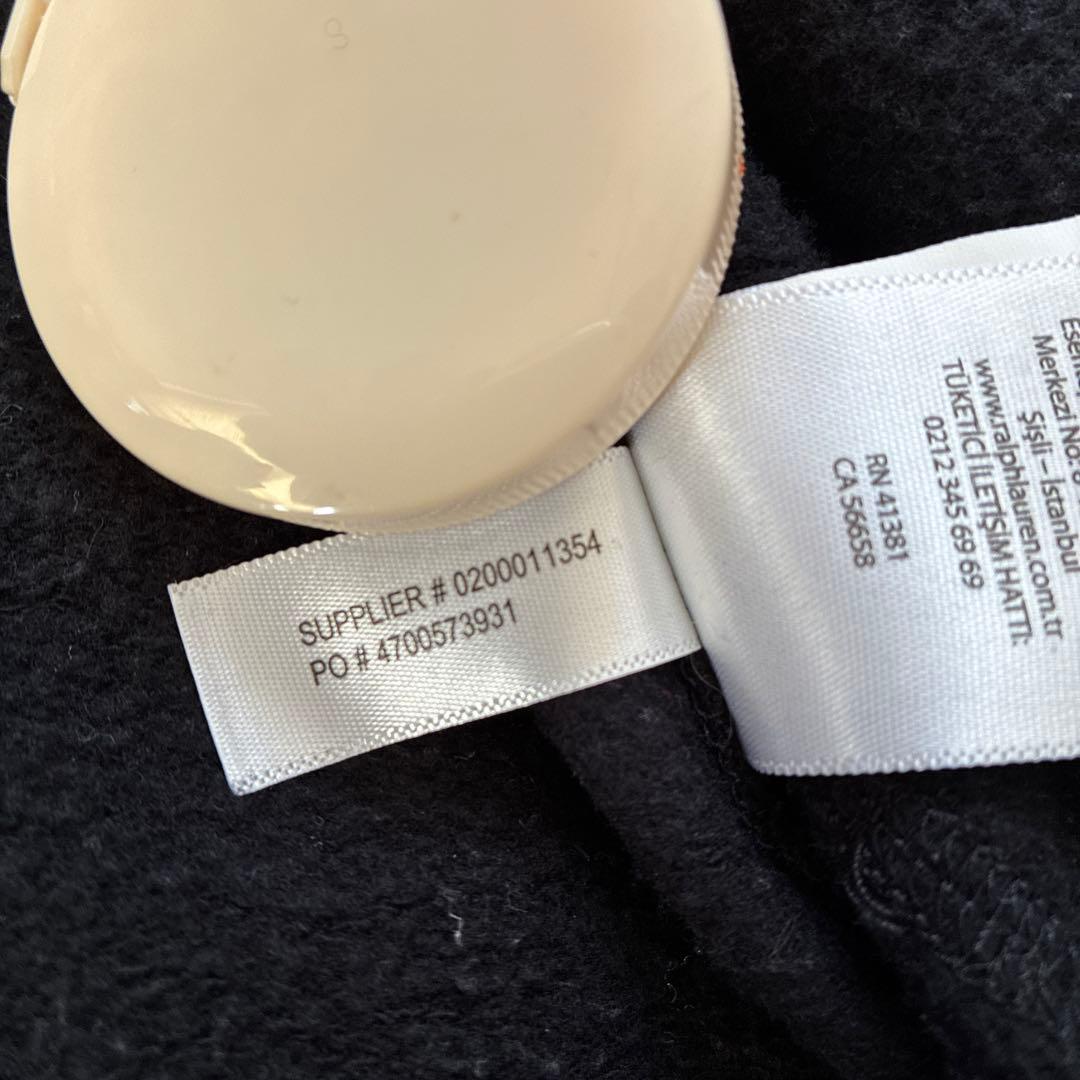 【美品・現行】ポロ・ラルフ・ローレン 黒 フルジップパーカー　黒　S