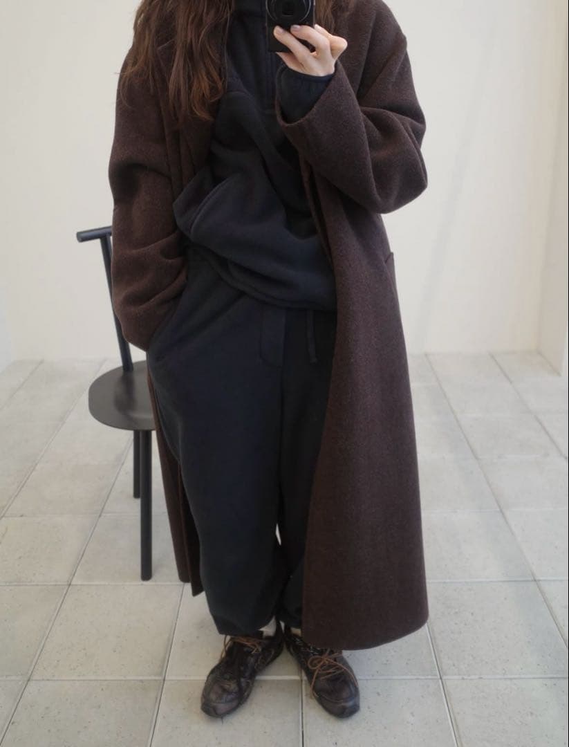 【2025AW)トゥデイフル Wool Over Coat ダークブラウン 38