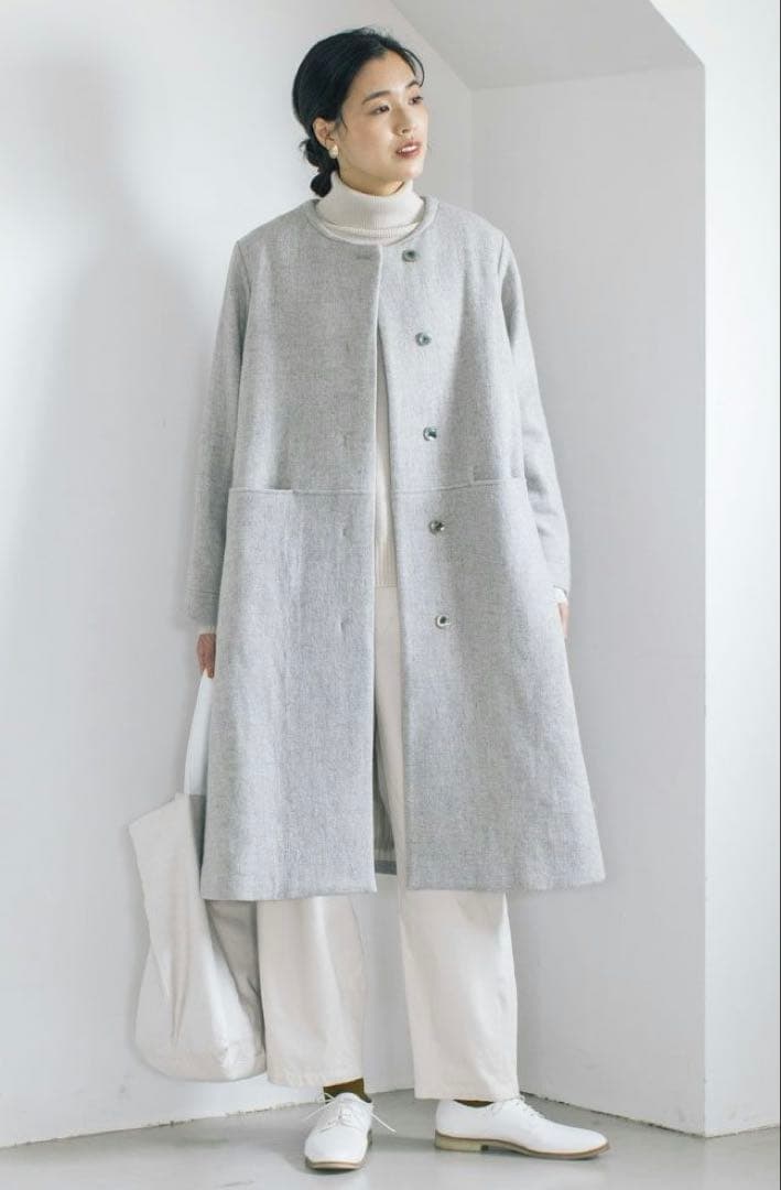 kurashi&trips / 北欧、暮らしの道具店 ウールノーカラーコート