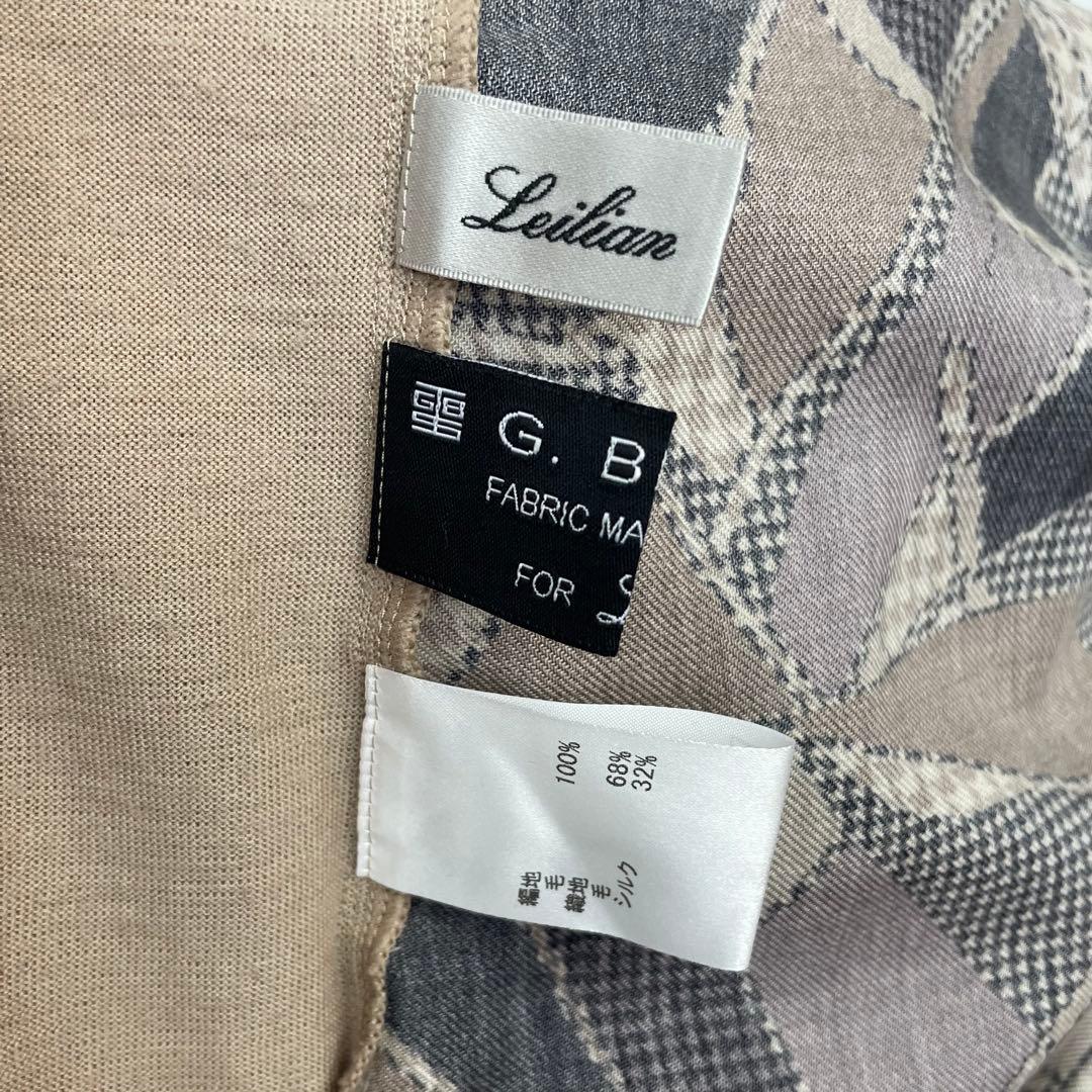 Leilian レリアン G.BINDA シルク切替 ニット チュニック