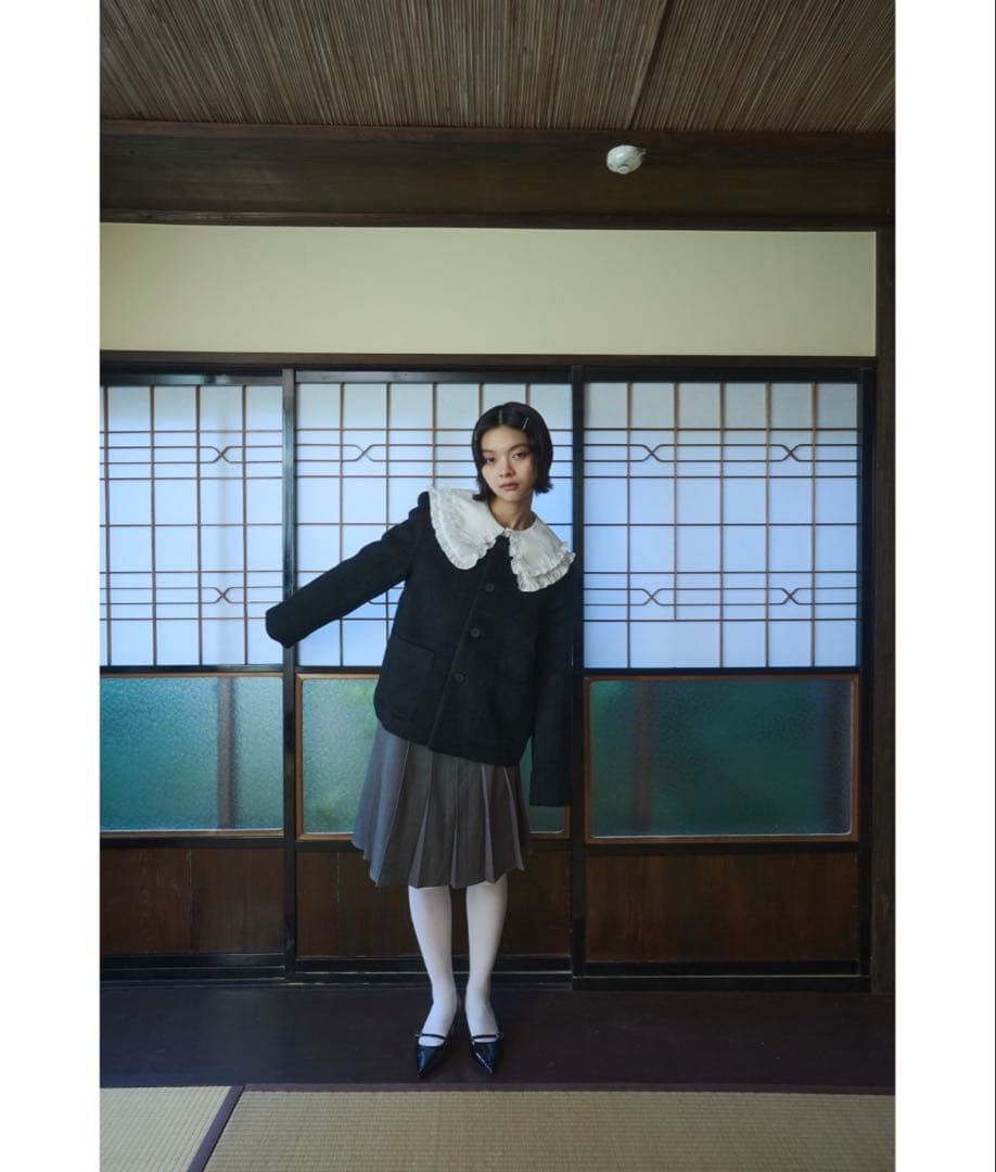 ジャケット・アウター FEKETE no collar wool shaggy jacket S