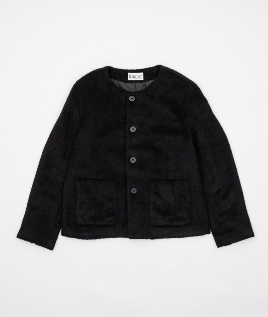 ジャケット・アウター FEKETE no collar wool shaggy jacket S