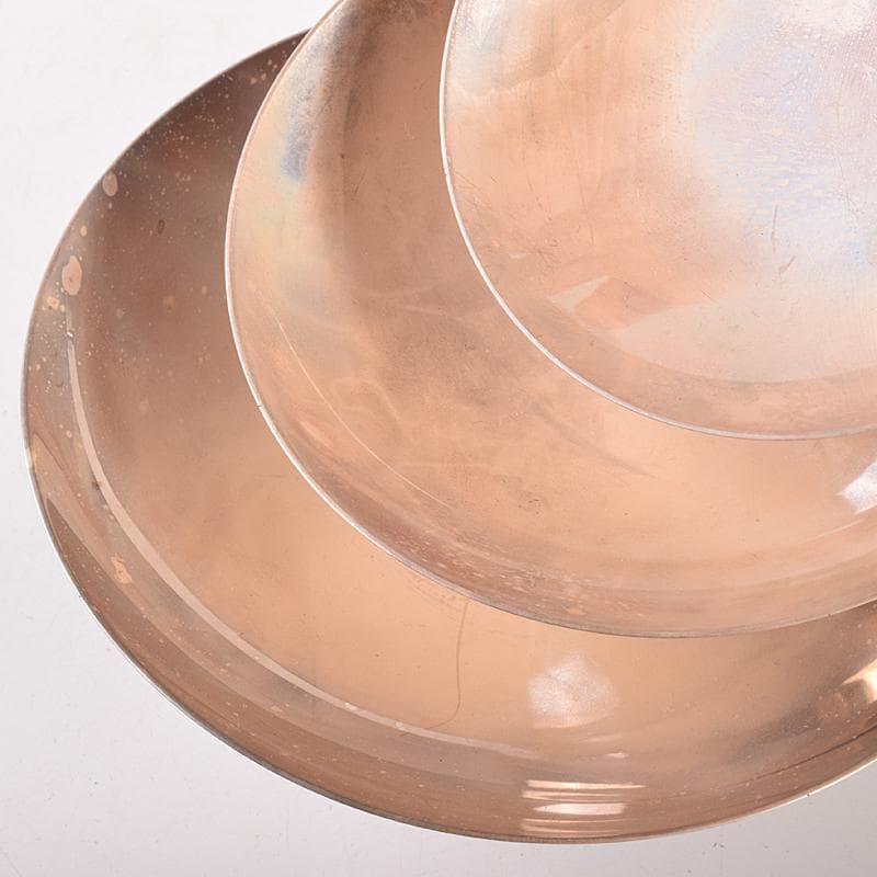 大阪尚美堂造　純銀製　三重盃　三ツ盃 　約208g　共箱　F　R7841