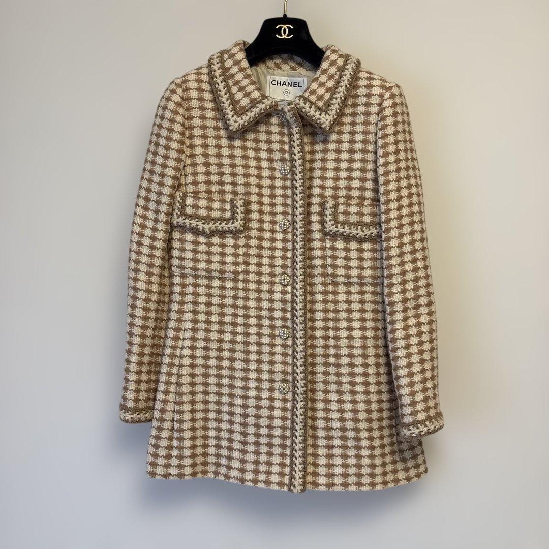 CHANEL チェック柄ツイードジャケット 38
