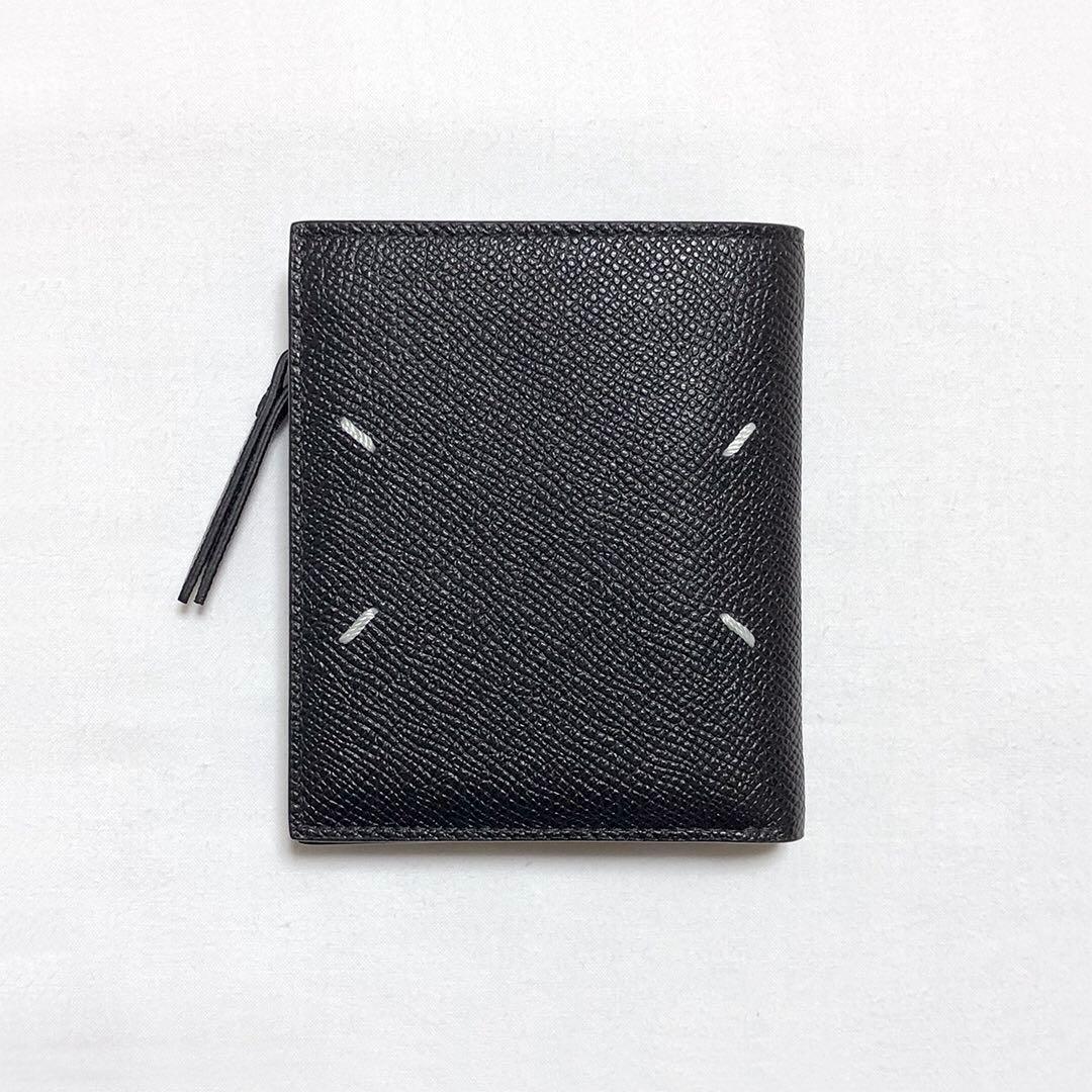 【新品未使用】メゾンマルジェラ フリップフラップ レザーウォレット 財布 黒