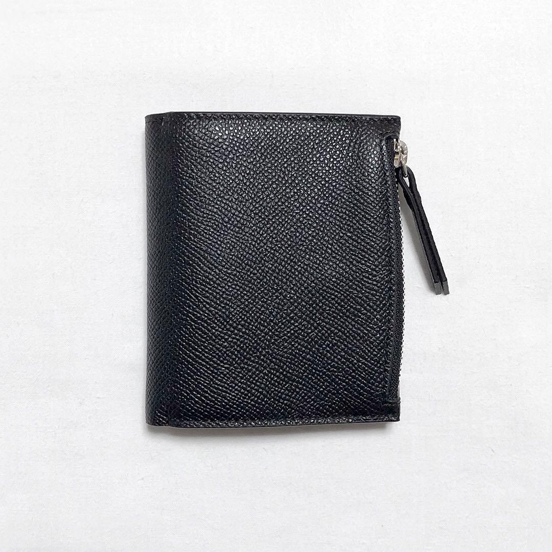 【新品未使用】メゾンマルジェラ フリップフラップ レザーウォレット 財布 黒