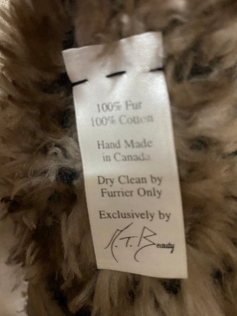 高級毛皮　ビーバーヤーン　ミドル丈　ワンピースコート　軽量　リアルファー　コート