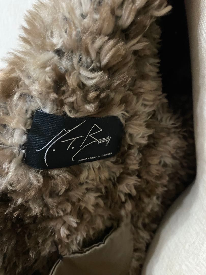 高級毛皮　ビーバーヤーン　ミドル丈　ワンピースコート　軽量　リアルファー　コート