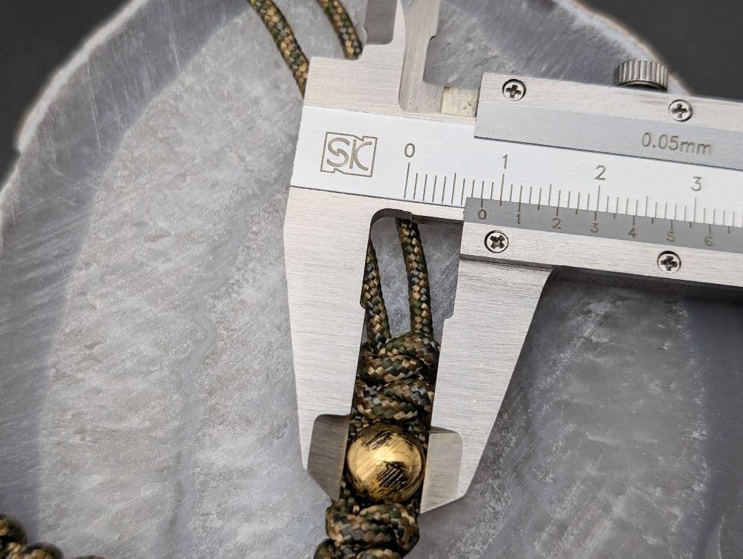 パラコード　ネックレス　No.A337　勾玉翡翠　ジェダイト