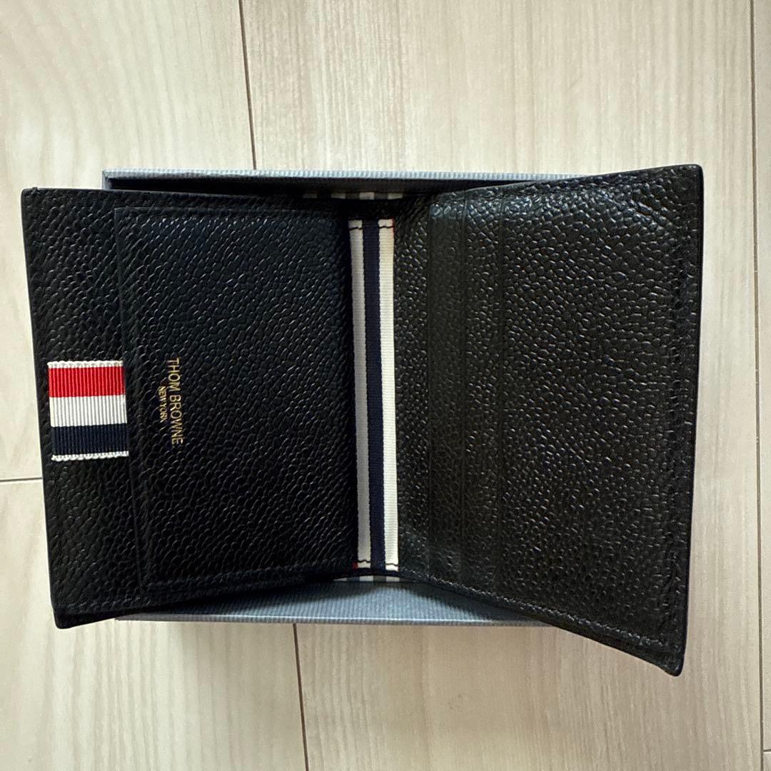 【美品】THOM BROWNE ブラック 二つ折り財布 箱付き