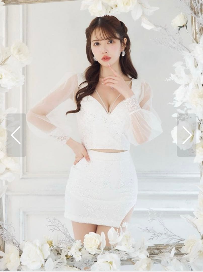 【Jewels】 刺繍レースセットアップドレス S