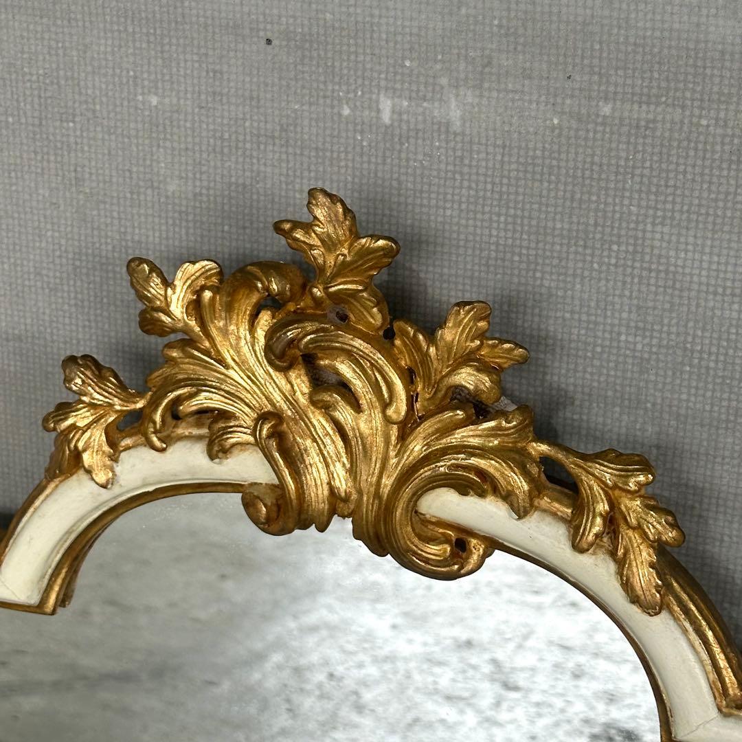 イタリア製 クラシックスタイル壁掛けミラーゴールド 鏡木彫風 ユーロマルキ