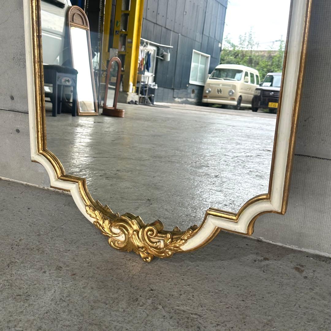 イタリア製 クラシックスタイル壁掛けミラーゴールド 鏡木彫風 ユーロマルキ