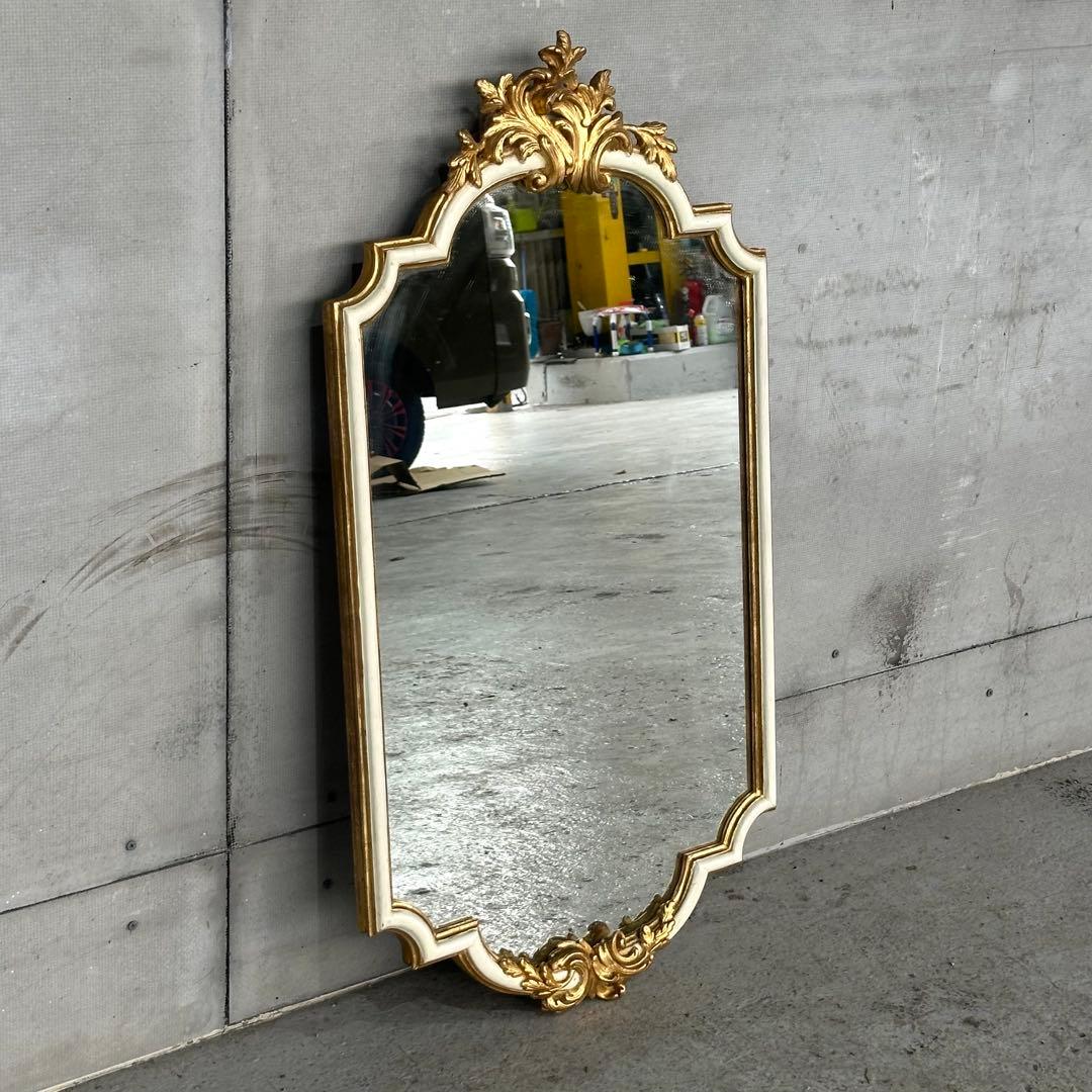 イタリア製 クラシックスタイル壁掛けミラーゴールド 鏡木彫風 ユーロマルキ