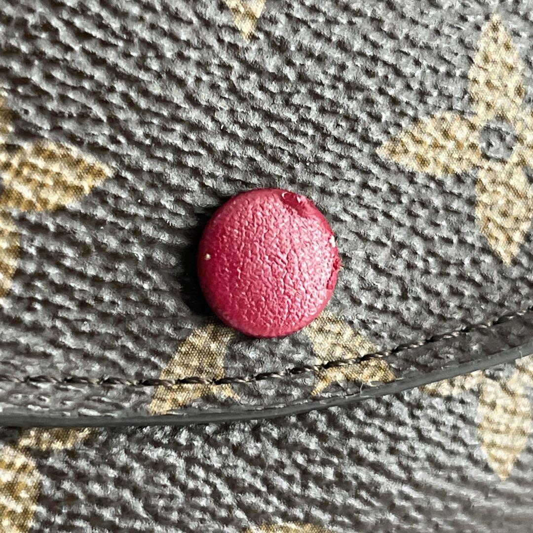 ルイヴィトン　ケース　ポルトモネロザリ　フューシャ　モノグラム　ブラウン